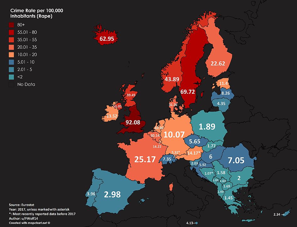 gwałty w unii europejskiej