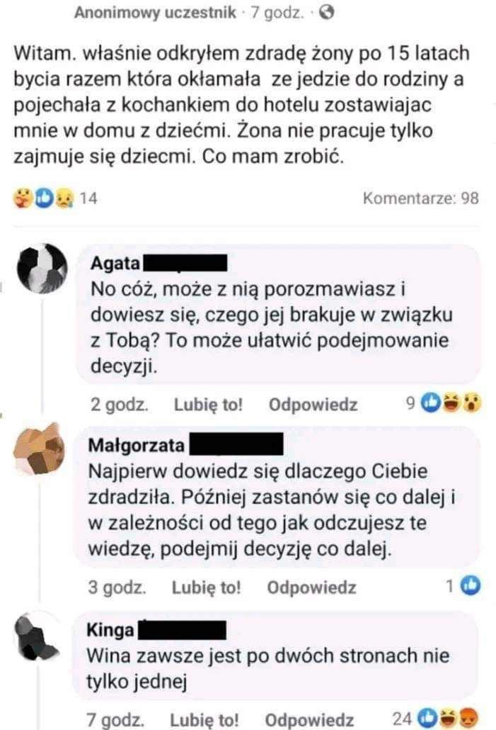 Kto wybiela zdrady, ten sam pewnie zdradzi